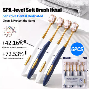 6 PCS Toothbrush Set Premium Ultra Soft Bristles Pack of Home Household Portable Travel Set