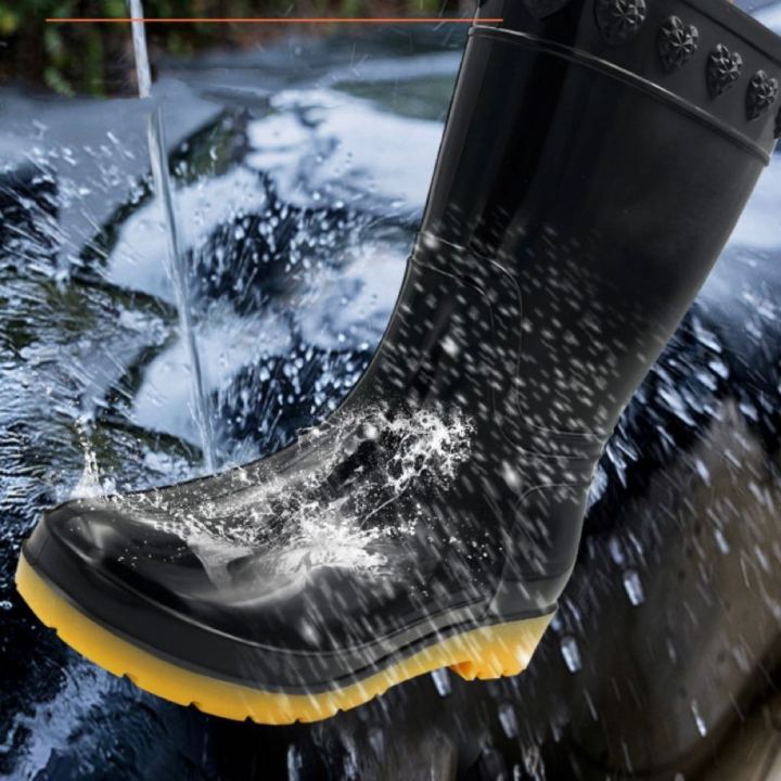 Mens low store cut rubber boots