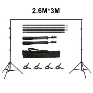 100% ASLI300cm x 300cm* 4 clips /10ft x 10ft Heavy Duty Background Stand Backdrop Support System Kit
