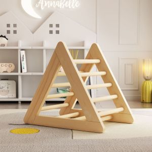 Toddler Indoor Playground Kids Climbing Gym Baby Climbing Frame Solid Wood Triangle Baby Climbing Frame