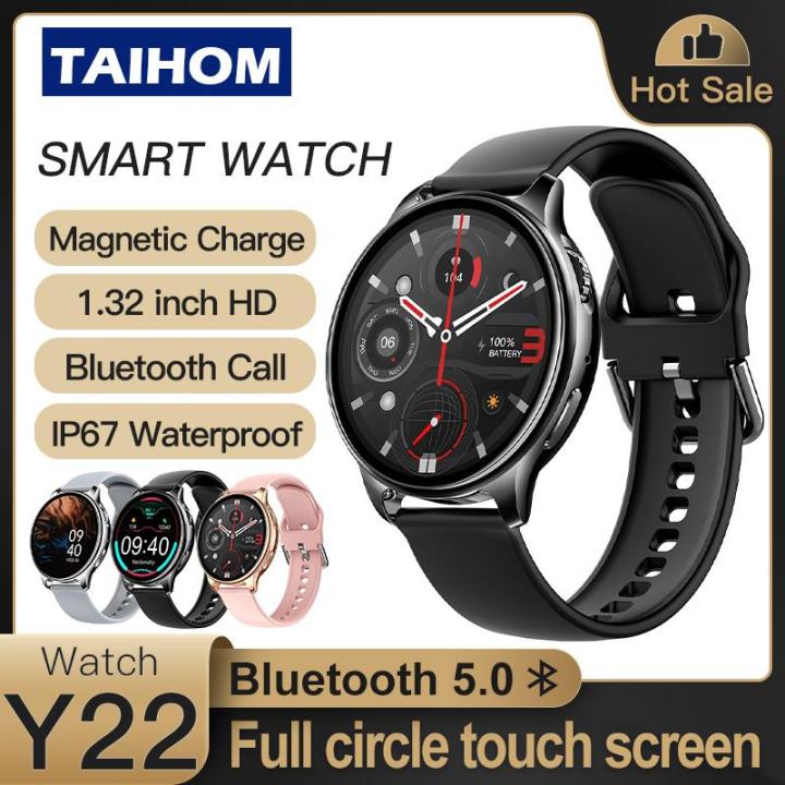 TAIHOM Y22 Smart Watch Women Men Full Circle screen touch Sport Fitness Smartwatch Sleep Heart Rate Monitor Waterproof Watches For IOS Android Lazada Singapore