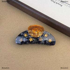 [COD] Beaution Creative Funny Acetate Sunflower Star Snail Hair Clip Claw For Women Medieval Sun Female Shark Hairpin Hair Accessories Tool