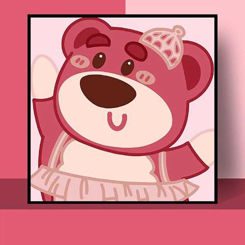 Mua Tranh số hóa 20x20 mẫu gấu Lotso ANDY KIDS tranh sơn dầu tô màu  hottrend 2024 gấu dâu hồng tặng kèm bộ màu và but vẽ - Yeep