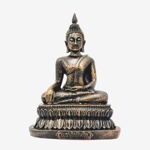 พระพุทธรูป หลวงพ่อทัมใจ ปางมารวิชัย ฐาน 6.5 นิ้ว หน้าตัก 5 นิ้ว สูง 9 นิ้ว เนื้อมวลสารแร่เหล็กน้ำพี้ จากบ่อเหล็กน้ำพี้