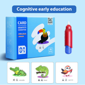 Doodle Flash Card With Water Pen Early Educational Cards Fruits Alphabets Numbers Transportatio