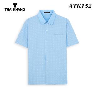 Áo sơ mi nam ngắn tay trung niên THÁI KHANG vải lụa co giãn mềm bề mặt mịn siêu form rộng classic ATK15