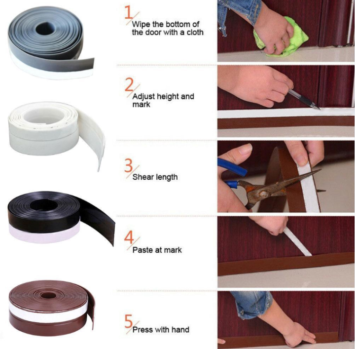 Selfadhesive Door Bottom Seal Strip Dus Under Door Sweep Door Draft