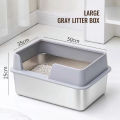 【Stainless Steel Cat Litter 】Open Cat Litter  Cat Toilet Cat Litter Tray Tandas Kucing Besar Bekas Pasir. 