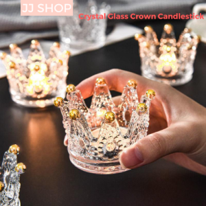 🔥SG READY STOCK🔥 Creative Crystal Glass Crown Candlestick Embossed Accessories Tray Table Top Small Transparent Ashtray