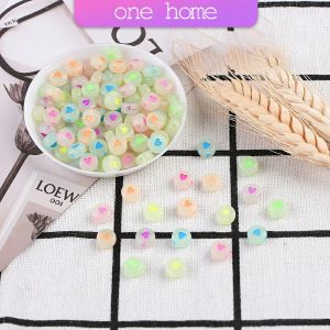 One Home ลูกปัดอะคริลิค ลูกปัดตกแต่ง ภาษาอังกฤษ ทำพวงกุญแจ งาน DIY Bracelet