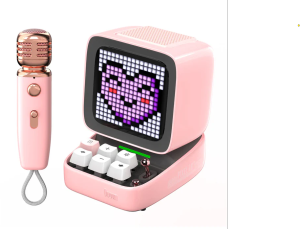 Divoom Ditoomic Karaoke Speaker | Portable Karaoke | Speaker | With Alarm Clock | Pixel Art Design | Rechargeable Karaoke & Speaker