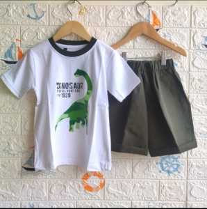 COD BAJU SETELAN KAOS PREMIUM ANAK 1/6 TAHUN / SETELAN ANAK LAKI LAKI / SETELAN ANAK KEKINIAN / SETELAN DINO