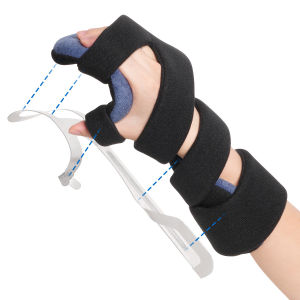 Velpeau Resting Hand Splint with Finger Separator Functional for Stroke Patient Night Immobilizer Wrist Finger Brace for Muscle Atrophy Rehabilitation Arthritis Carpal Tunnel Tendonitis