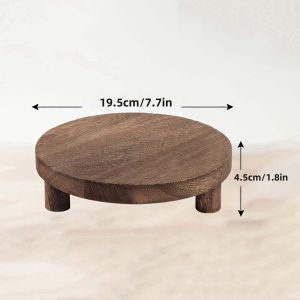 RA Round Wooden Riser Tray Set Solid Wood Display Stand Detachable Feet Desktop Organizer Shelf AR