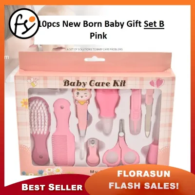 EcoCare 10 Pcs New Born Infant Baby Toddler Bathing Grooming Safety Health Case kits Nursery Kit Gift Set