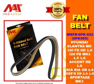 MEAUSU FAN BELT HYUNDAI ELANTRA MD I30 FD GDI20 PB MK1ACCENT RB KIA RIA UB CEED ED SPORTAGE MK3 : MSFB-6PK-022 / 6PK955