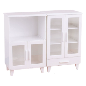 1/12 Scale Miniature White Cabinets Modern Dollhouses Furniture Storage Shelves For Bookcase Scene Decoration