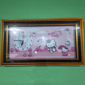 Jam Dinding Hello Kitty / Doraemon / Keropi - Ukuran 42x72 cm