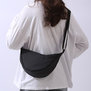 Solid Color Womens Portable Shoulder Bag Simple Female Nylon Cloth Padded Crossbody Bags Travel Purse Handbags Messenger Bag2026