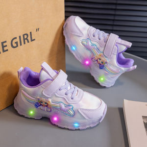Future Seeds LED shoes for kids girls induction light up rubber shoes for kids baby shoes size 21-30