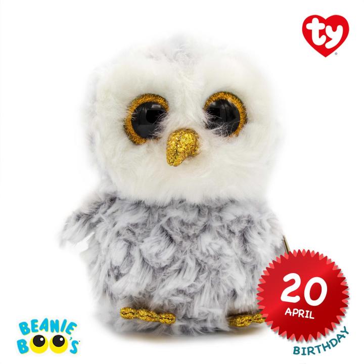 💯% Original) Ty Toys Beanie Boos Owlette The White Owl Soft
