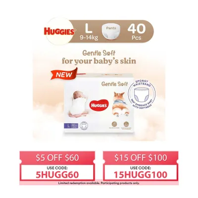 Huggies Gentle Soft Pants L 40s
