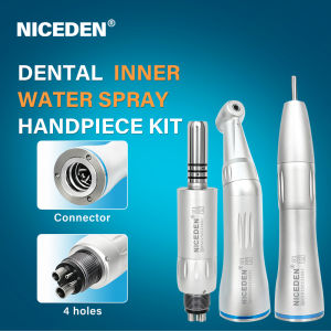 NICEDEN Dental Inner Water Spray Hand-piece Kit 1:1 Low Speed Turbine E- generator Push Button Contra Angle Straight Hand-piece air Motor Dental Clinic Use