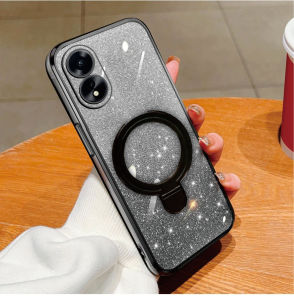 Case Magsafe Oppo A18 A38 Luxury Gliter Premium TPU Ring Magnetic Soft Case