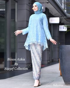 Setelan Kebaya Tulle Azkia/Kebaya Blouse Tille Cantik Model Terbaru/Setelan Kebaya Wisuda