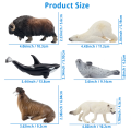 Toymany 12PCS Large Polar Animals Figurines Hand Painted  High-Quality Plastic Arctic Animal Toy Preschool Set Lifelike Animals Model Hand Painted Collection Gift for Kids. 