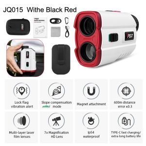 PGM อุปกรณ์หาพิกัดเลเซอร์กอล์ฟกันน้ำแบบชาร์จไฟได้600สนาม1300พร้อมความลาดชันบนธงการสั่นสะเทือนล็อคข้อเสนอแนะ JQ013ระบบโฟกัสได้รวดเร็ว