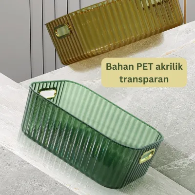 KOTAK KERANJANG PENYIMPANAN BOX SERBAGUNA WADAH TRASPARAN ORGANIZER KULKAS MAKE UP AKRILIK - PAMELA STORAGE BOX MYHOMESTUFF168
