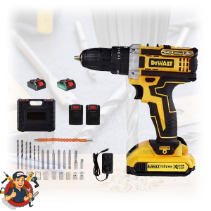 Dewalt สว่านกระแทกไร้สาย ไขควงไฟฟ้าเอนกประสงค์ เครื่องมือไฟฟ้ากำลังสูง มอเตอร์ ปรับความเร็ว เหมาะสำหรับงานช่าง งานบ้าน งานก่อสร้าง พกพาสะดวก ทนทาน