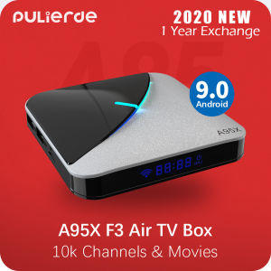 New A95X F3 Air (Preintall 10k Channels/Movies) 4GB 32GB TV Box RGB light S905X3 Android 9.0 Bluetooth 2.4G+5G WiFi 8K/4K PULIERDE Smart Android box IPTV philipines