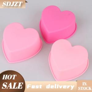 SDJZT New dễ thương 3 inch 8cm tim Mousse sô cô la xà phòng Khuôn Silicone bánh khuôn bánh trang trí bakeware Baking Pan