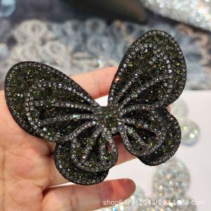 [Free Shipping] High-Heeled Shoes With Double-Layered Three-Dimensional Rhinestone Bows Bag Accessories Shoe Flowers Brooches Shoe Clips Trendy Strap Leather Shoes