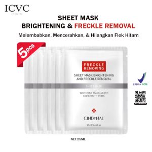 HEMAT5PCS CINDYNAL Sheet Mask Brightening Niacinamide Whitening & Removal / Masker Mencerahkan Penghilang Bintik Hitam 25ml