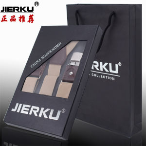 Elegant Suspender Men Real Leather Alloy 3 Clips Belt Elastic Trouser Straps Fashion Commercial Pants Braces 3.5cm Width