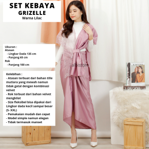 SET KEBAYA GRIZELLE OUTER ATASAN DAN ROK KEKINIAN