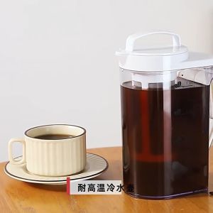 Runvictor 1.6/2.2L Cold Brew Coffee Jug with Cover and Filter Heat Resistant Coffee Maker Juice Kettle Teapot