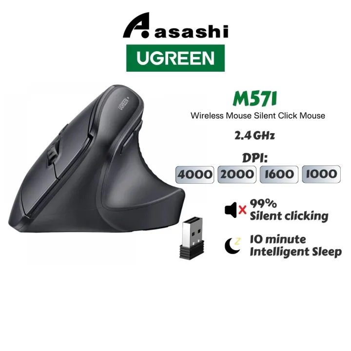 UGREEN WIRELESS VERTICAL MOUSE (UG-M571-65797) | Wireless Mouse Silent Click Mouse