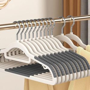 10pcs Non-Slip Clothes Hanger with 360° Swivel Hook Plastic Heavy Duty Ultra-Thin Household Storage Hanger