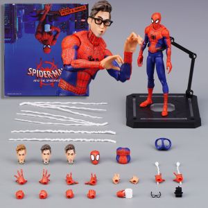 Penhao store Miles Morales KO SV-ACTION Peter B Parker PS4 Iron Change Face Anime Articulated Action Figure Model Dolls