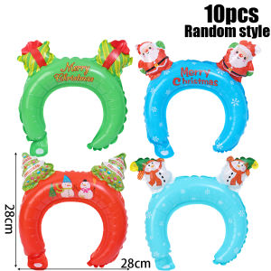 【On Sale】10Pcs Christmas Head Band Foil Balloon Party Head Wear Handheld Stick Balloons
