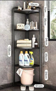 3/4/5 Layers Carbon Steel Foldable Tripod Standing Kitchen Bathroom Corner Rack Shelf/ Rak Dapur Bilik Mandi