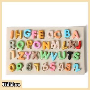 [Hilldora] แม่พิมพ์เค้กฟองดองรูปตัวอักษรทำจากซิลิโคนแบบ DIY ตกแต่งด้วยการอบช็อคโกแลต