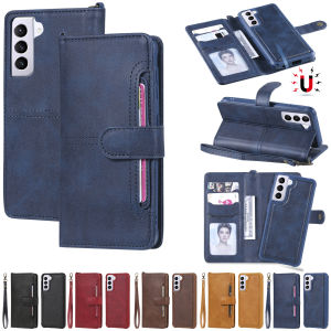 Flip Wallet Detachable Leather Case for Samsung S22 Ultra S21 S20 FE Note20 S10 S9 S8 Plus Note10 9 8 Magnetic Stand Phone Cover