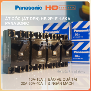 Át cóc (đen) HB 2P1E Panasonic 10A 15A 20A 30A 40A hàng chính hãng