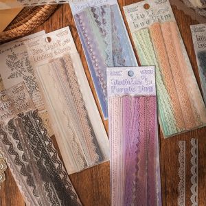 HBESTY 40 pcs Lace Stickers Cute Aesthetics Decor Collage Junk Journal Scrapbooking Supplies Self Adhesive Creative Stationery Sticker