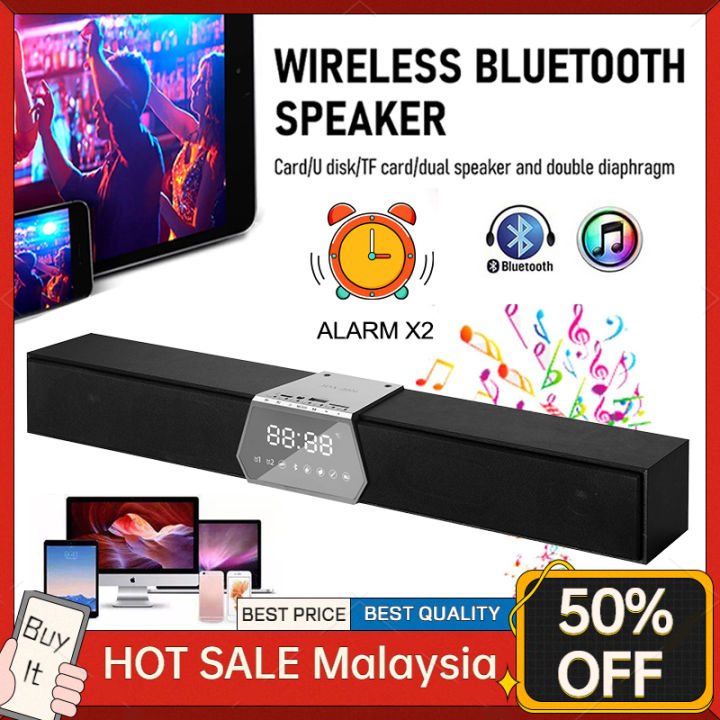 Portable TV Speaker Wireless Bluetooth Soundbar Stereo Speakers Dual